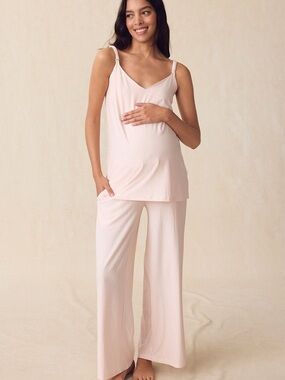 LAKE Maternity DreamModal™ Kimono English Rose Pencil Stripe only top size S